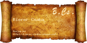 Bierer Csaba névjegykártya