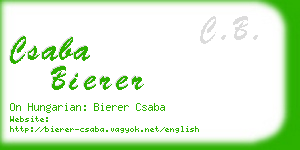 csaba bierer business card